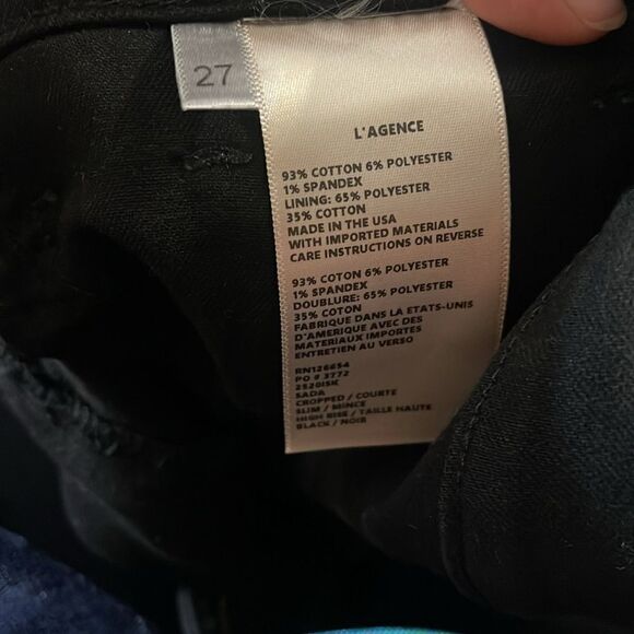 L'agence Black High Rise Skinny Cropped Jeans 27 - Picture 6 of 6